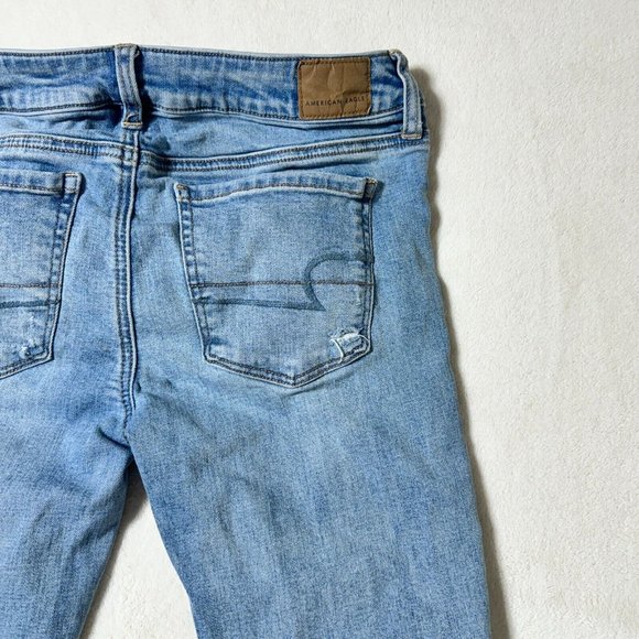 AMERICAN EAGLE OUTFITTERS Jeans Women's 6 Super Stretch Skinny Blue Distressed - Picture 12 of 13